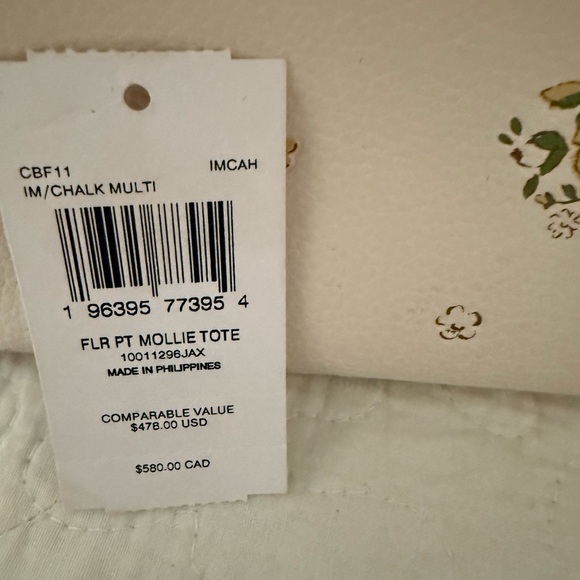 Coach Yellow Floral Cream Tote - Picture 8 of 15